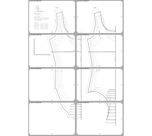 PDF-Лекала боди с тонкими бретелями под гимнастический купальник с инструкциями в PDF-формате.