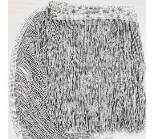 00-2 Серебряная бахрома 20см, silver