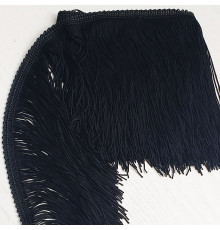 02 Черная бахрома 15см, black