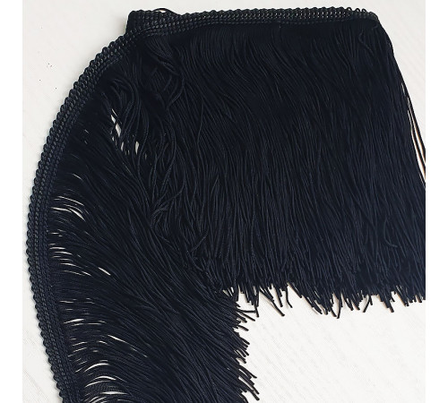 02 Черная бахрома 15см, black