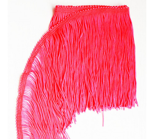 40 Флуо-тепло-розовая бахрома 15 см, flo pink