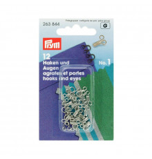 Крючки и петли PRYM, латунь, нержавеющие, №1