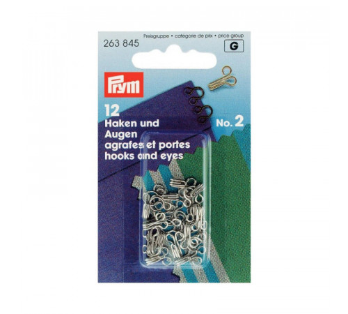 Крючки и петли PRYM, латунь, нержавеющие, №2