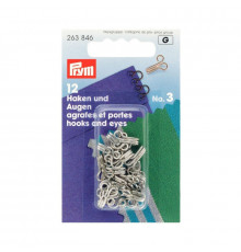 Крючки и петли PRYM, латунь, нержавеющие, №3