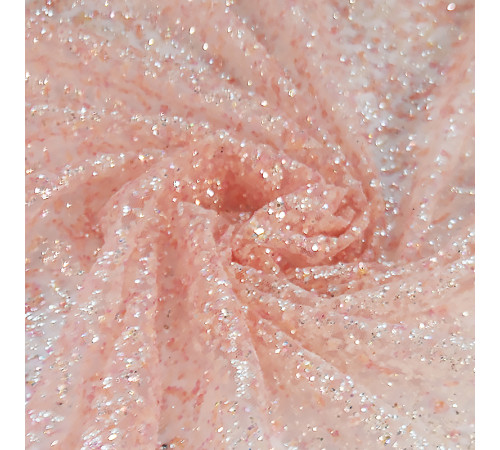 35-1 Розово-белое деграде глиттерная ткань, крупные блестки
