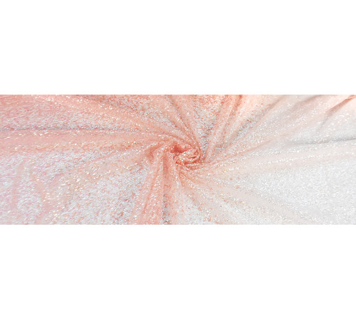 35-1 Розово-белое деграде глиттерная ткань, крупные блестки