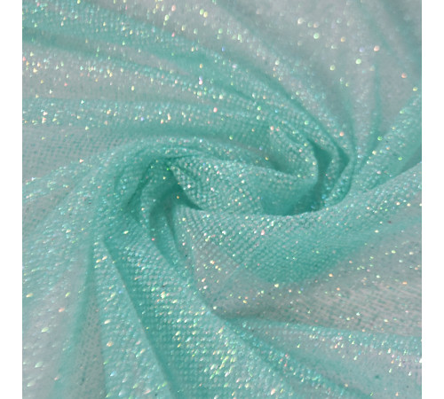 09 Нежно-салатовая глиттерная ткань, мелкие блестки