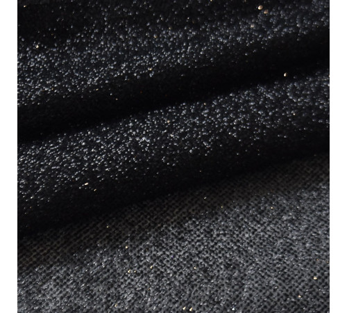 02-2 Черная глиттерная ткань, мелкие блестки