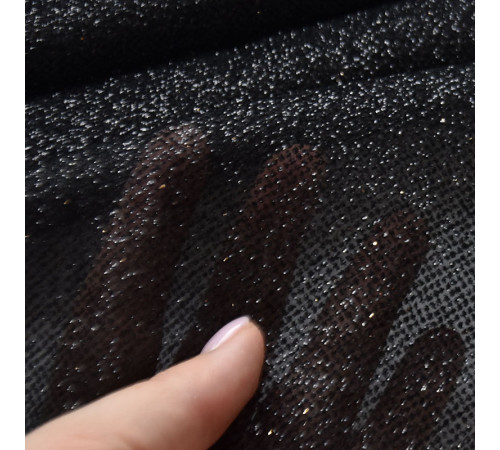 02-2 Черная глиттерная ткань, мелкие блестки