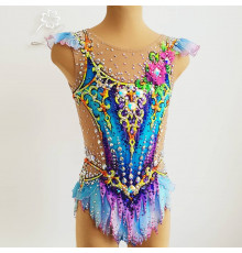 Купальник для художественной гимнастики "Кадриль" на рост 140-150 см