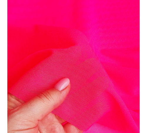38-2 Флуо-розовая сетка-стрейч с теплым оттенком, Турция