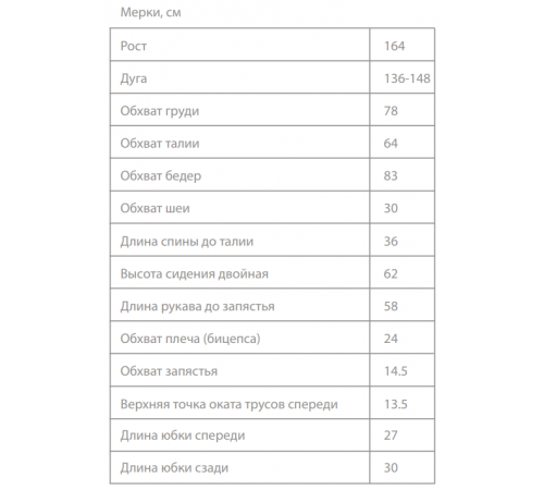 Лекала базовой конструкции гимнастического купальника. Рост 164см. PDF-файл