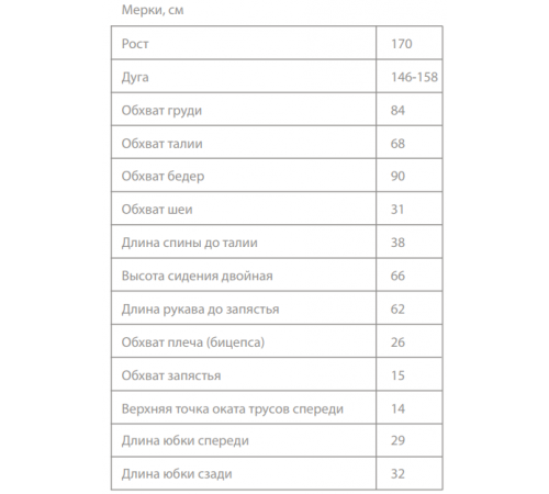 Лекала базовой конструкции гимнастического купальника. Рост 170см. PDF-файл