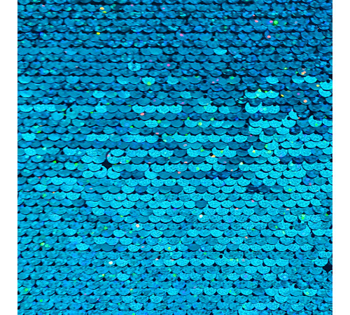 19-1 Голубой насыщенный-черный, двусторонняя пайеточная ткань на трикотаже