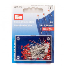 Булавки с красными стеклянными головками PRYM