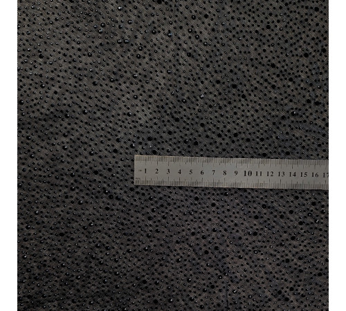 02-3 Черная стрейч-сетка со стразами, стразы Jet