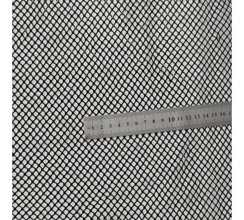 02-1 Черная крупно-ячеестая сетка со стразами, стразы Jet