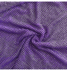 31 Фиолетовая крупно-ячеестая сетка со стразами, стразы Violet