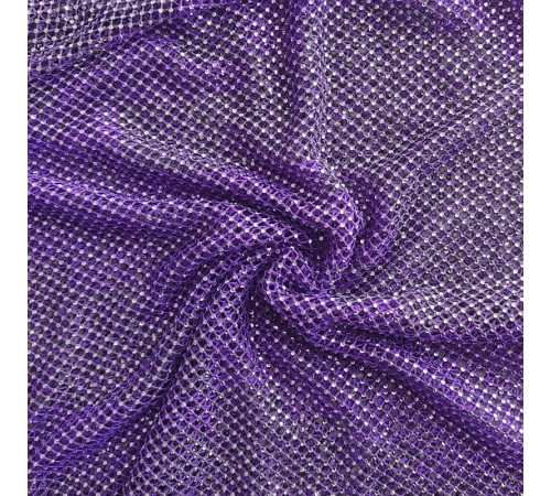 31 Фиолетовая крупно-ячеестая сетка со стразами, стразы Violet
