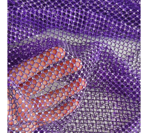31 Фиолетовая крупно-ячеестая сетка со стразами, стразы Violet