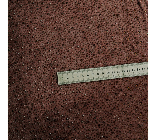 53 Коричневая срейч-сетка со стразами, стразы Burgundy