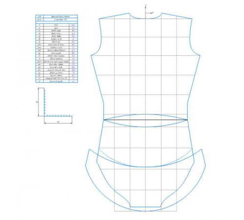 Параметрическое построение выкройки купальника для художественной гимнастики в Компас 3D. Демо версия.