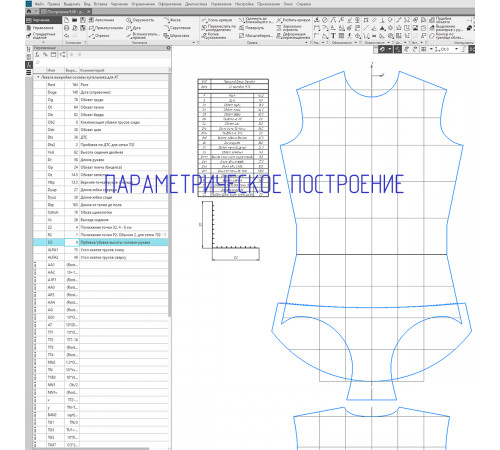 Параметрическое построение выкройки купальника для художественной гимнастики в Компас 3D